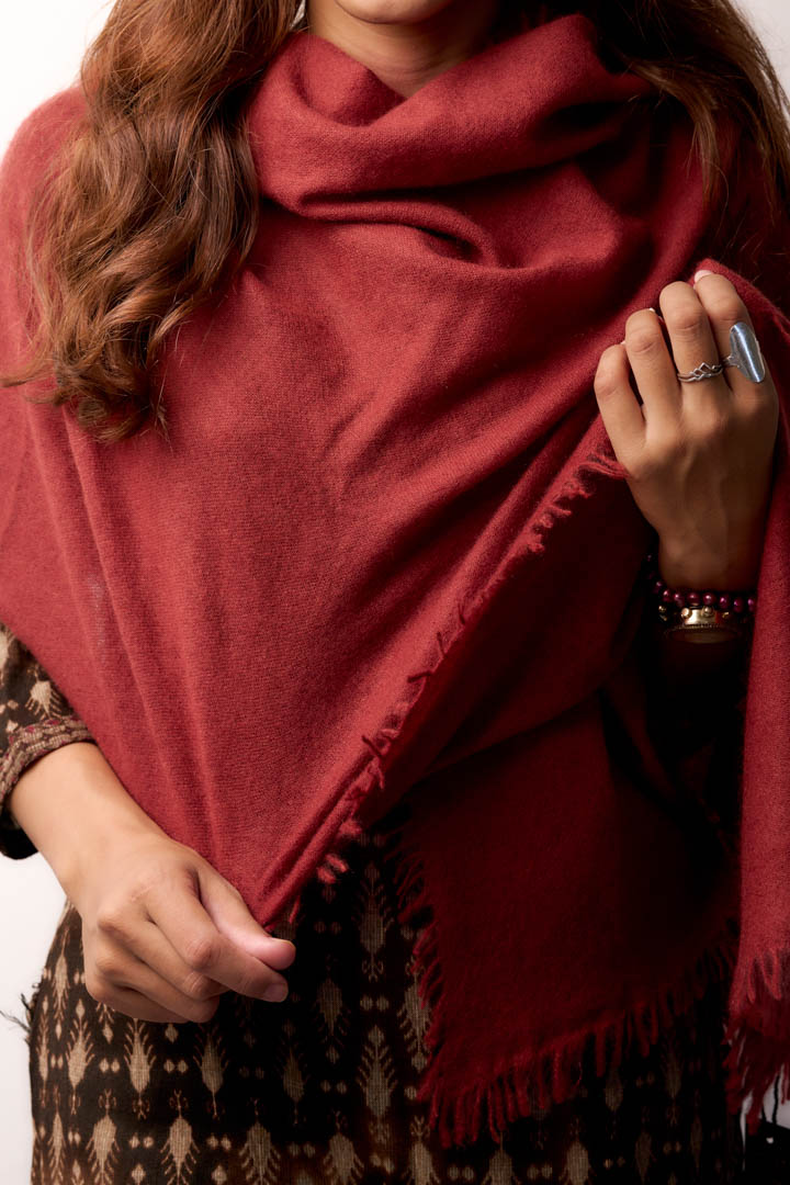 Thumbnail for Pure Cashmere shawl- Autumn Rouge