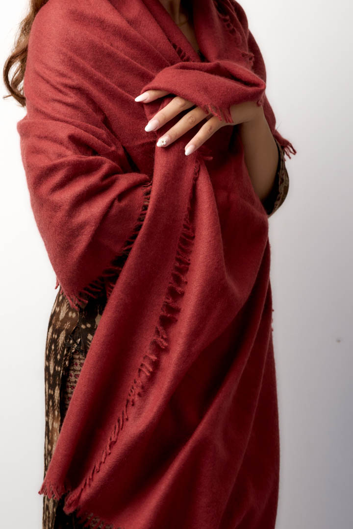 Thumbnail for Pure Cashmere shawl- Autumn Rouge