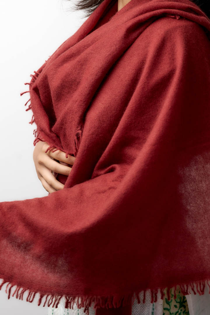 Thumbnail for Pure Cashmere shawl- Autumn Rouge