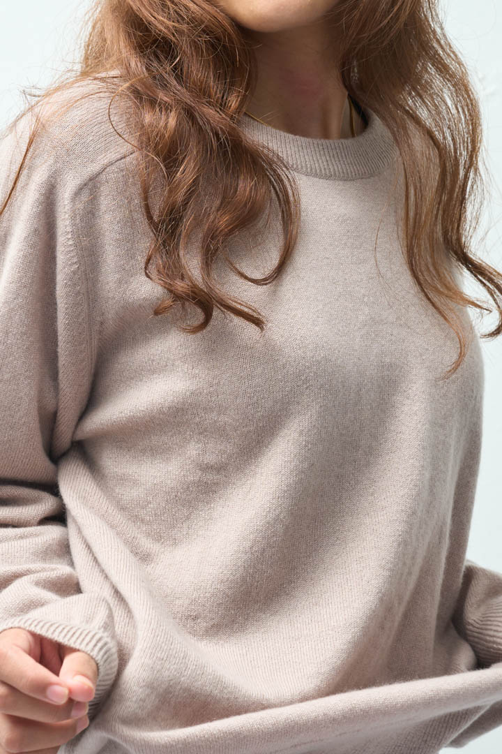 Thumbnail for Pure Cashmere Beige Pullover